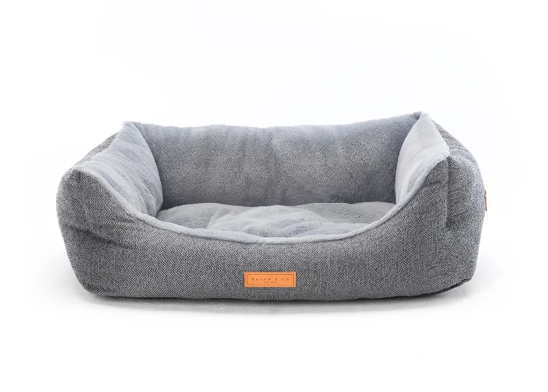 Herringbone Grey Dog Bed | Balmoral