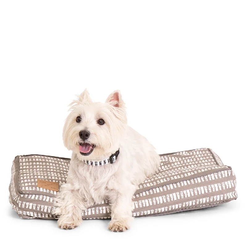 Cushion Dog Bed - Latte Inverse Mosaic Print