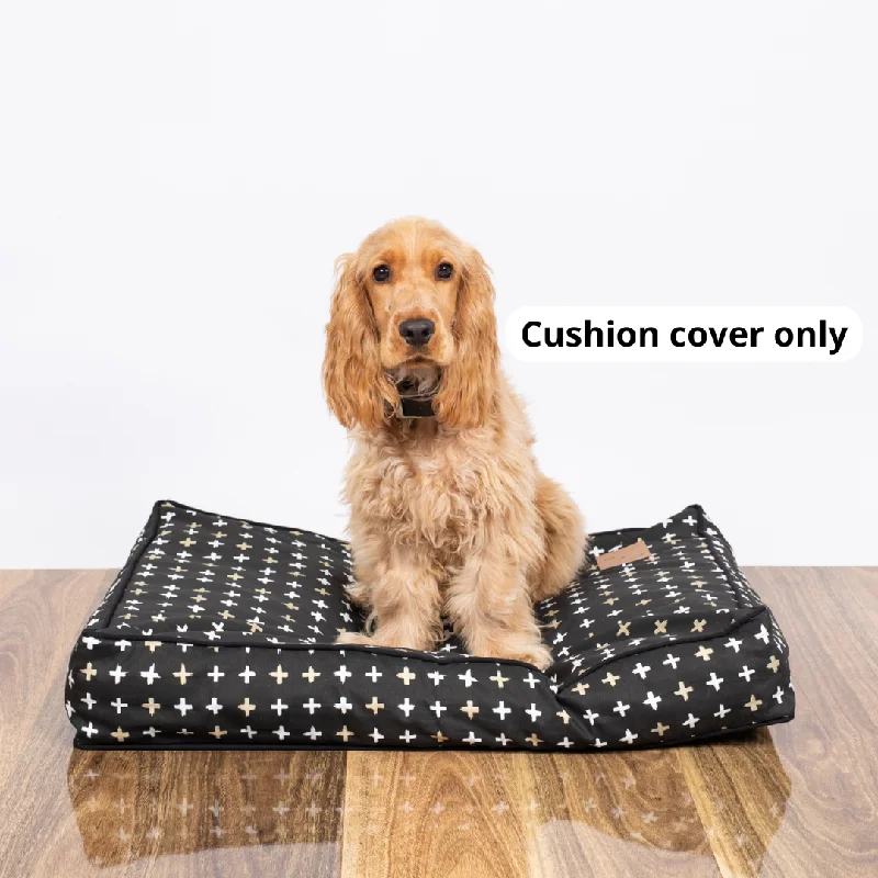 Cushion Bed COVER - Black Metallic Cross