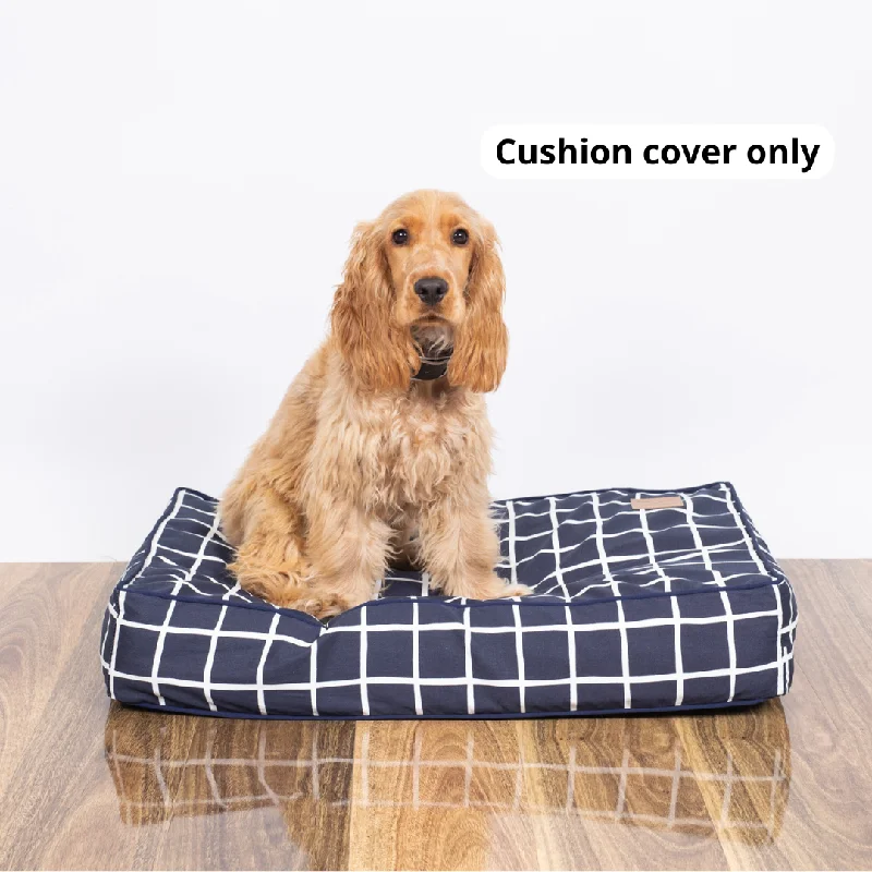 Cushion Bed COVER - Navy Check