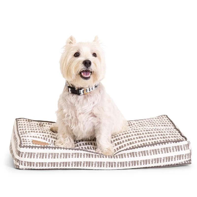 Cushion Dog Bed - Latte Mosaic Print