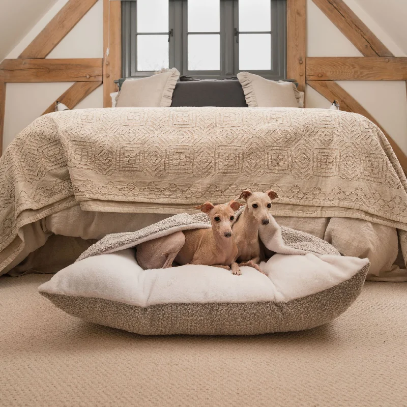 Sleepy Burrows Bed in Mink Bouclé by Lords & Labradors