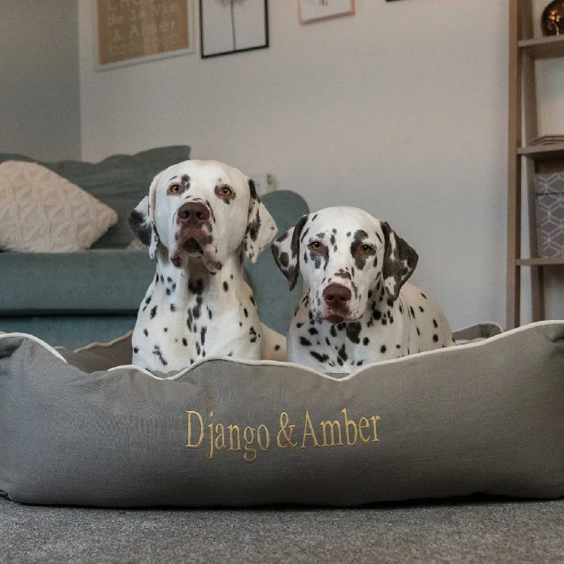 Personalised Box Bed For Dogs in Savanna Stone by Lords & Labradors