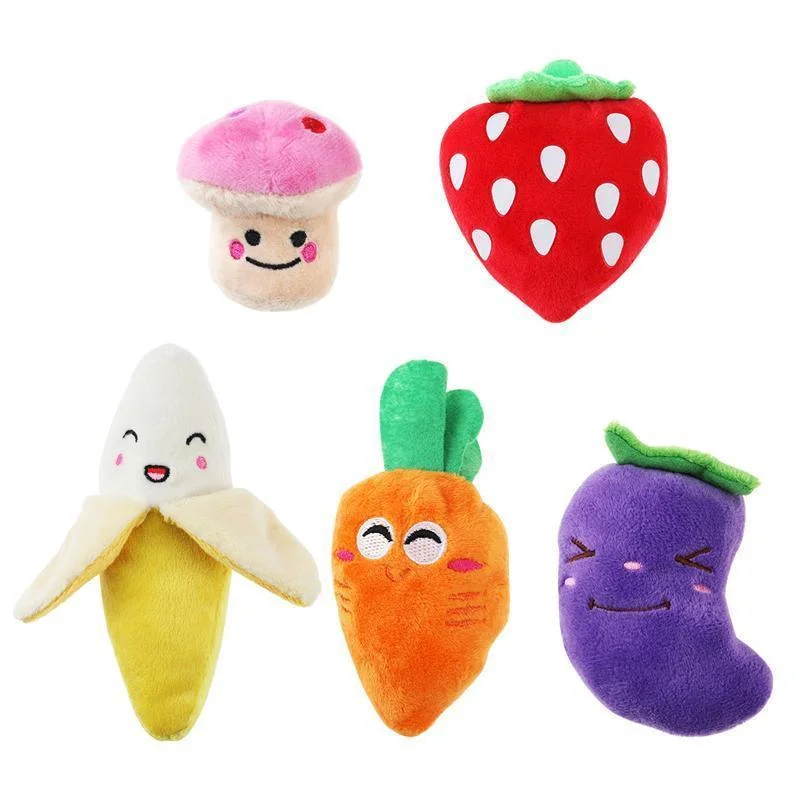 Funny Fruit Squeaky Dog Toys (Set of 5)