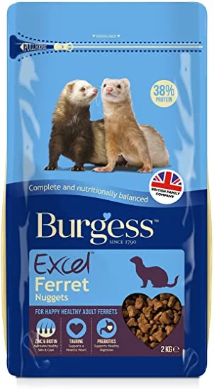 Burgess Excel Ferret Nuggets 2kg; A Complete, High Protein Food For Ferrets