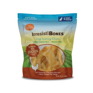 Canine Naturals® IrresistiBones™ Wheat Free All Natural Chicken Recipe Chew Treat for Dogs 4.5" (6 Pack)