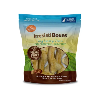 Canine Naturals® IrresistiBones™ Wheat Free All Natural Peanut Butter Flavor Chew Treat for Dogs 4.5" (6 Pack)