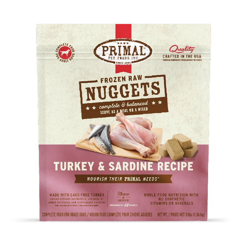 Frozen Raw Nuggets Dog Food <br> Turkey & Sardine Recipe