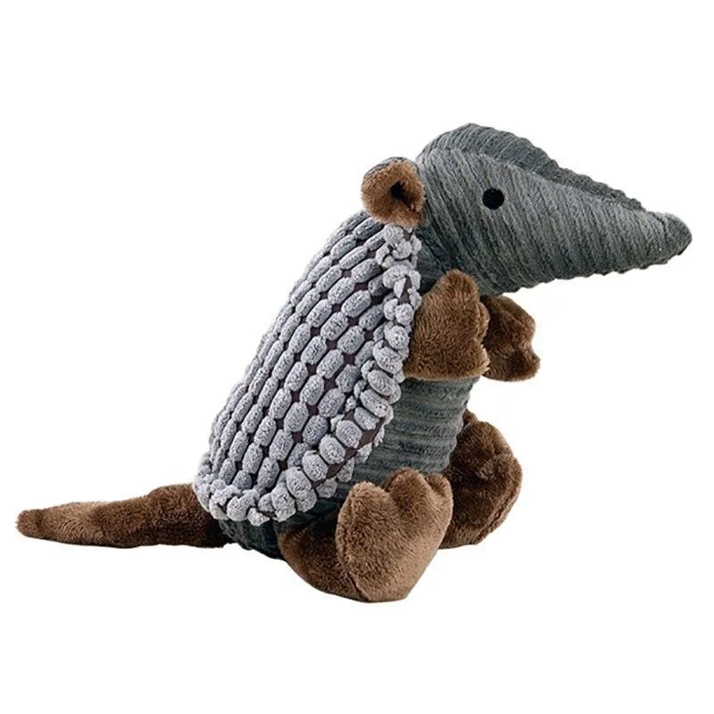 Squeaky Armadillo Plush Dog Toy