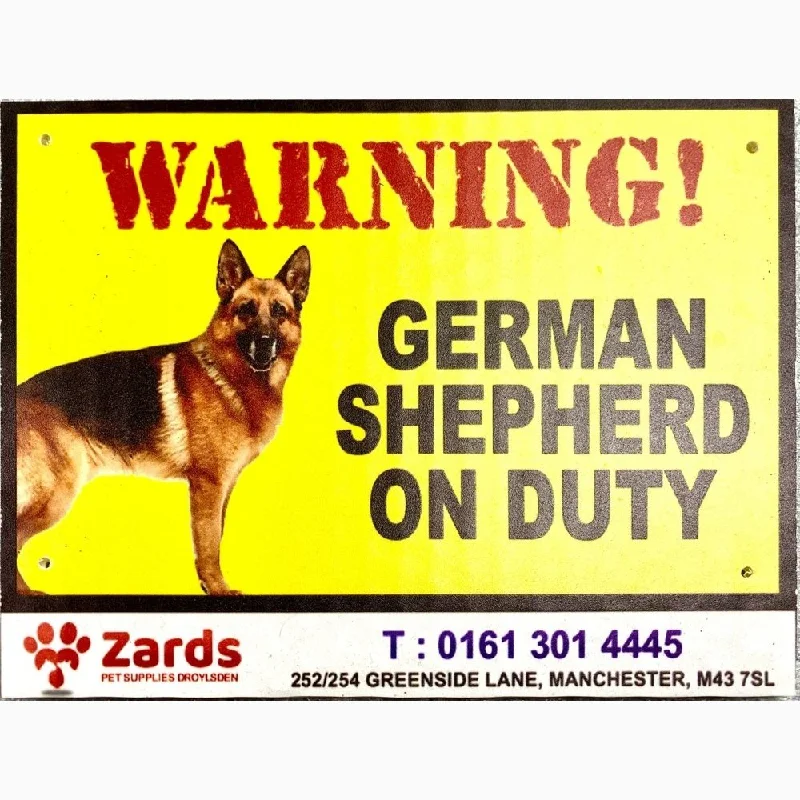 Caution/ Warning COREX Sign Board  "GERMAN SHEPHERD ON DUTY"