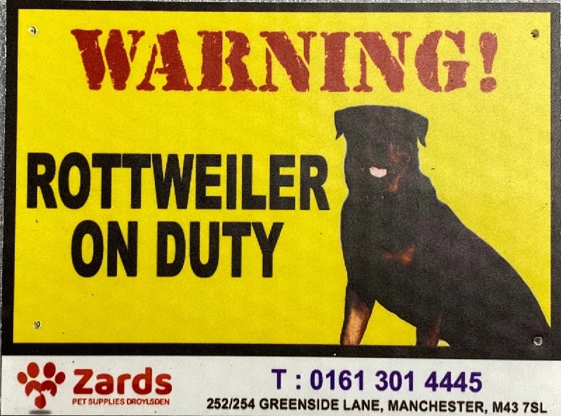 Caution/ Warning COREX Sign Board  "ROTTWEILER ON DUTY"