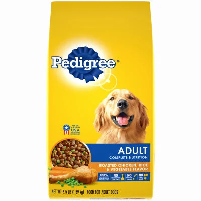 Dog Food, Adult Complete Nutrition Roasted Chicken, Rice & Vegetables, 3.5-Lbs. (Pack of 4)