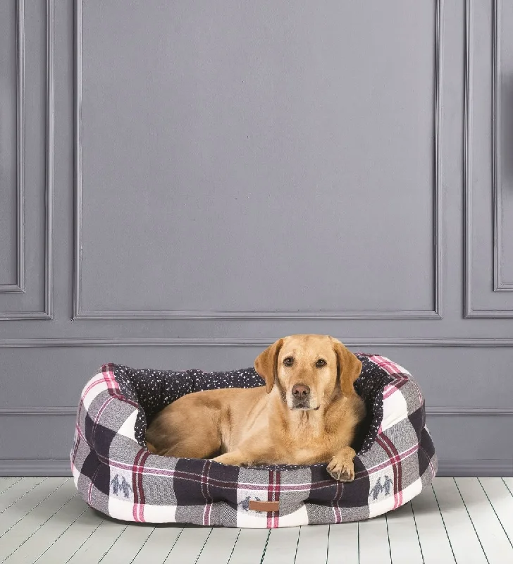 FatFace Penguin Check Deluxe Slumber Bed For Dogs