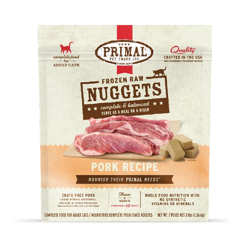 Frozen Raw Nuggets Cat Food <br> Pork Recipe