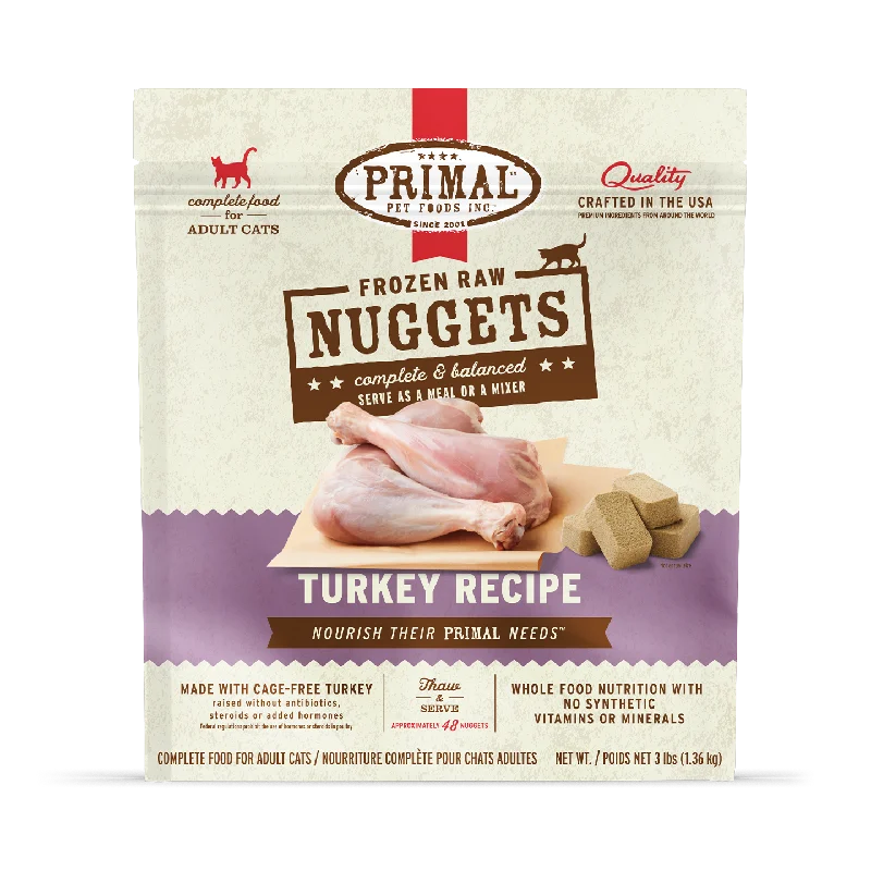 Frozen Raw Nuggets Cat Food <br> Turkey Recipe