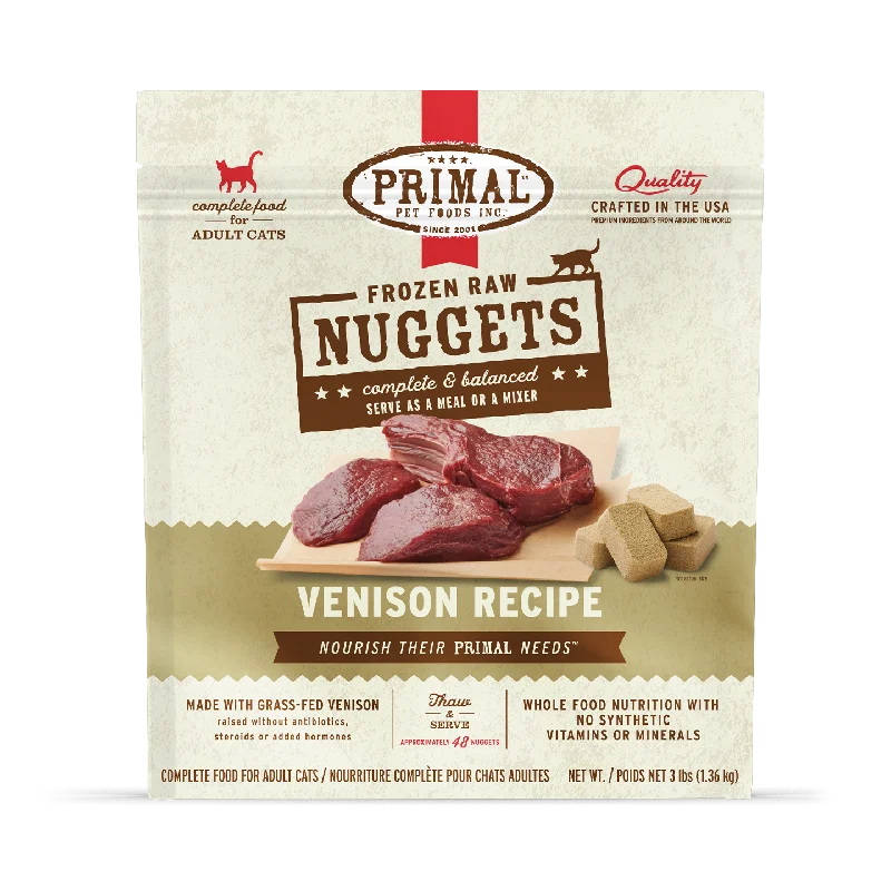 Frozen Raw Nuggets Cat Food <br> Venison Recipe