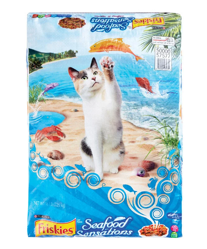 Purina Friskies All Ages Seafood Sensations Dry Cat Food 16 lb