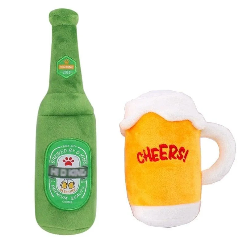 Funny Beer Plush Dog Toys