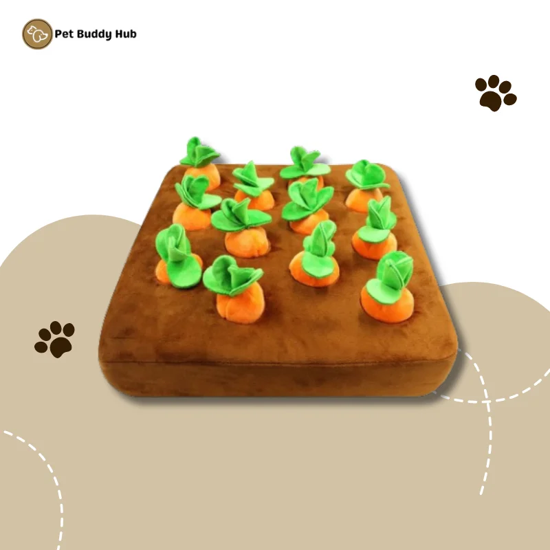 Hide and Seek Dog Puzzle 12 Plush Carrots Toy