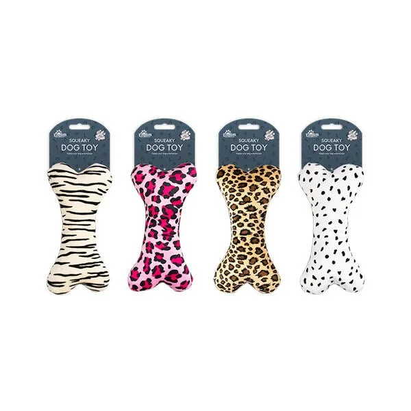 Kingdom Squeaky Animal Print Dog Toy assorted