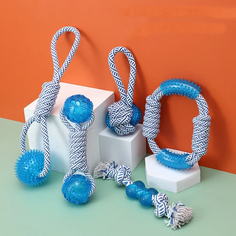 Ocean Series Cotton Rope Dog Toy TPR Pet Molar And Bite Resistant Products