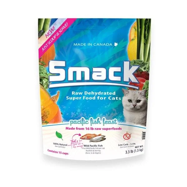 Pacific Fish Feast - Dehydrated Raw Cat Food (210 gm , 1.5 kg) - Smack