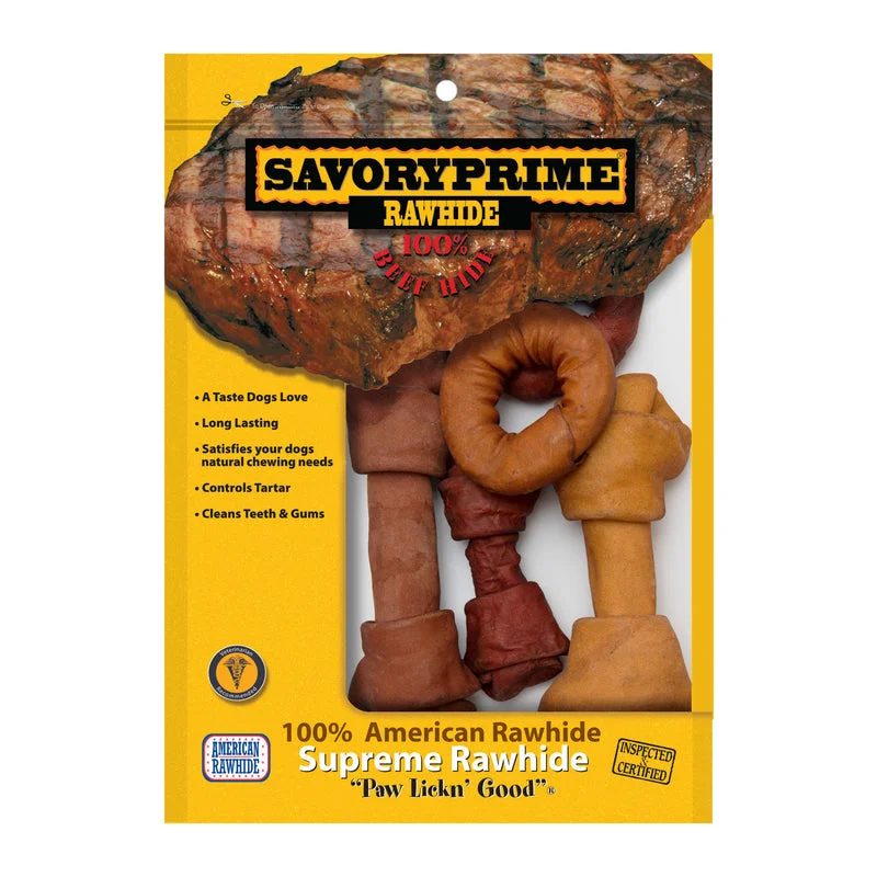 Savory Prime Beef Rawhide Grain Free Bone For Dogs 25 oz 1 pk