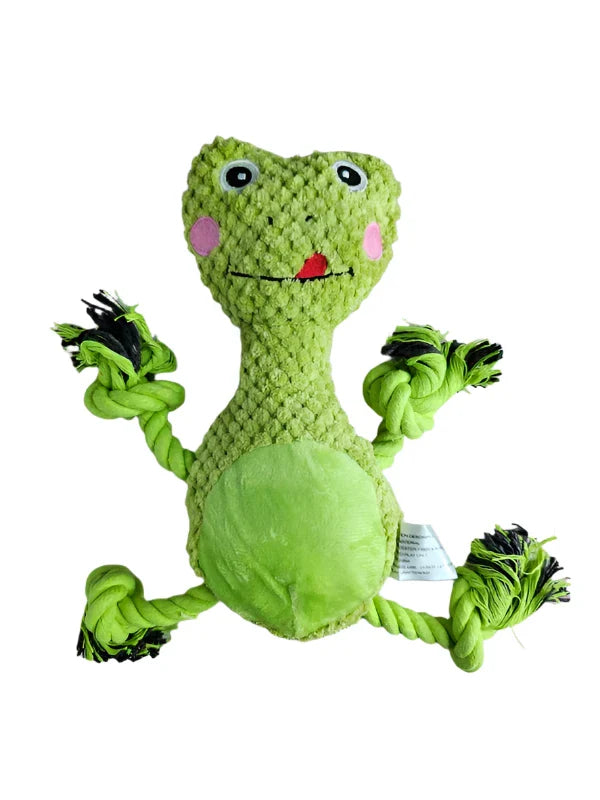 Frog Rope Dog Toy Green