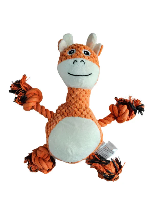 Giraffe Rope Dog Toy Orange