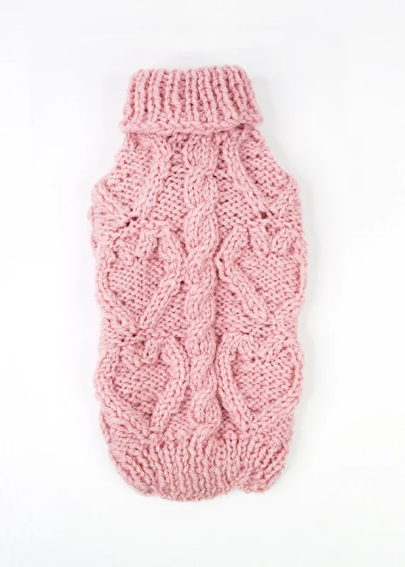 ARAN HEART SWEATER | PINK PEONY