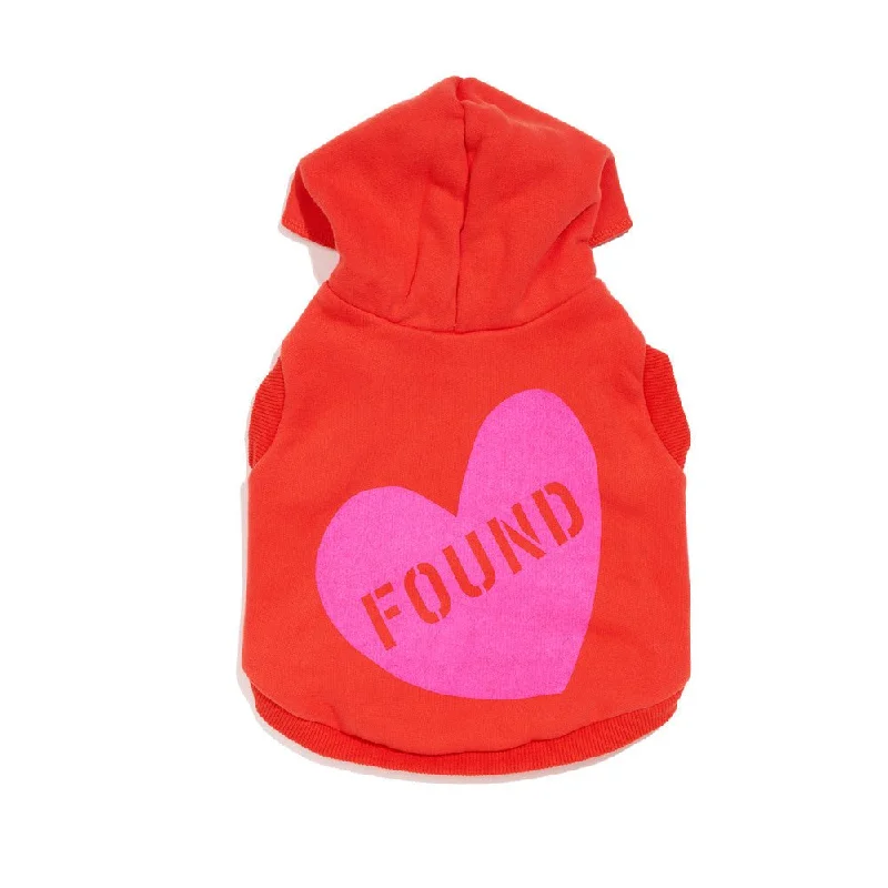 Big Full Heart Animal Hoodie, Coral Orange + Neon Pink