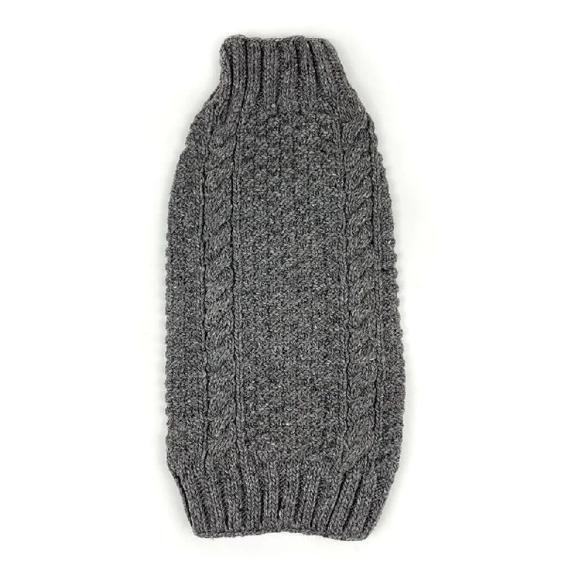 Chilly Dog Sweater - Cable Knit Grey