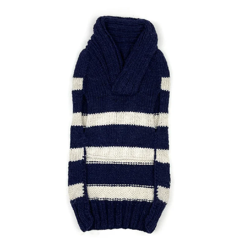 Chilly Dog Sweater - Navy Cream Stripe - Alpaca