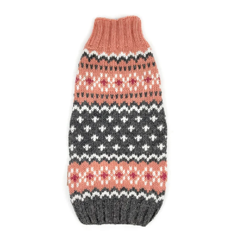 Chilly Dog Sweater - Peach Fairisle