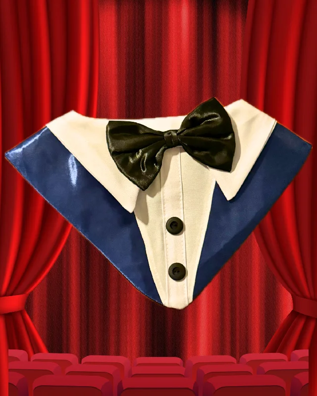 Blue with Black Bow tie