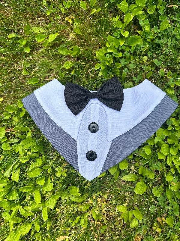 Grey with Black Bow tie