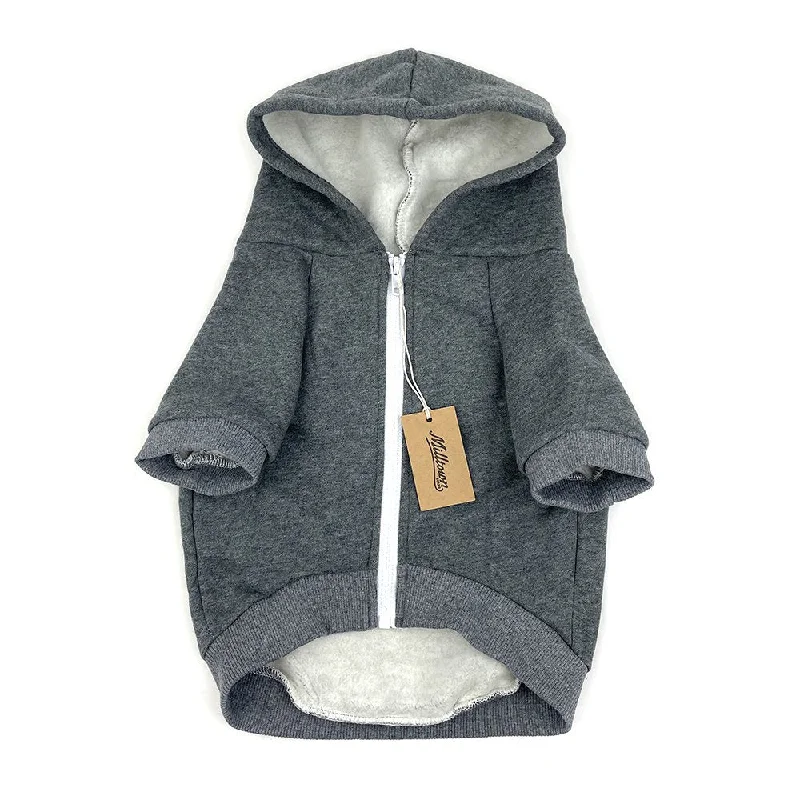 Zip Up Dog Hoodie  - Charcoal Grey