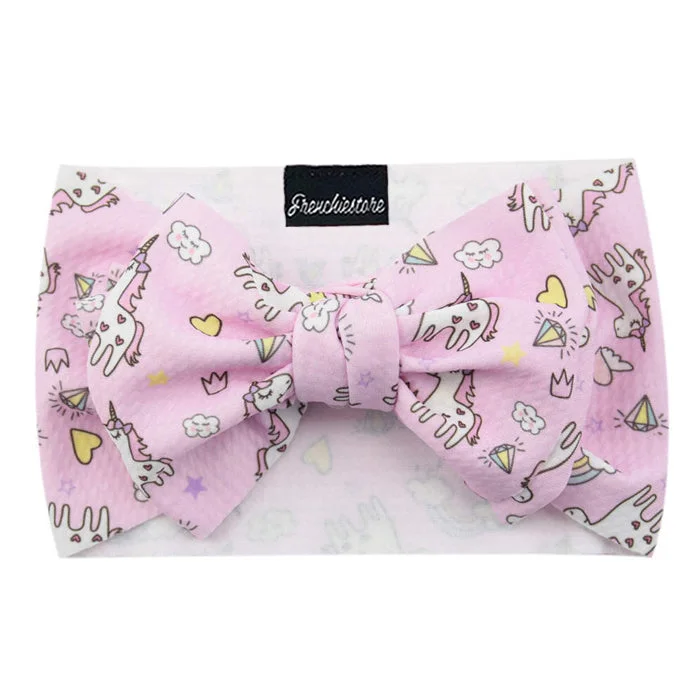 Frenchiestore Pet Head Bow | Pink Unicorns