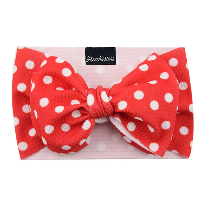 Frenchiestore Pet Head Bow | Red Polka Dots