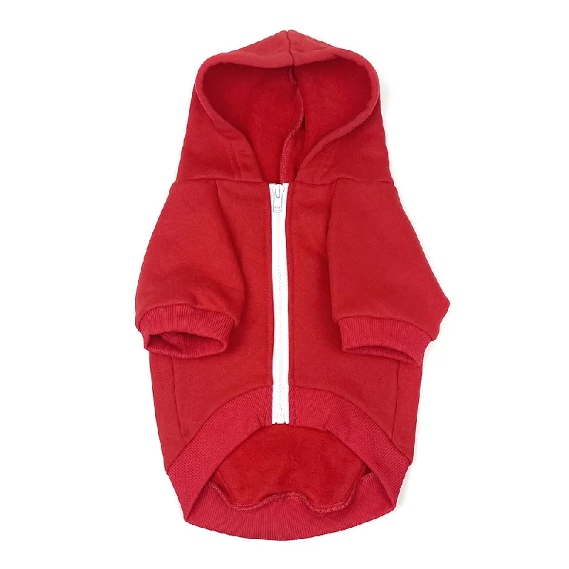 Zip Up Dog Hoodie  - Vintage Red