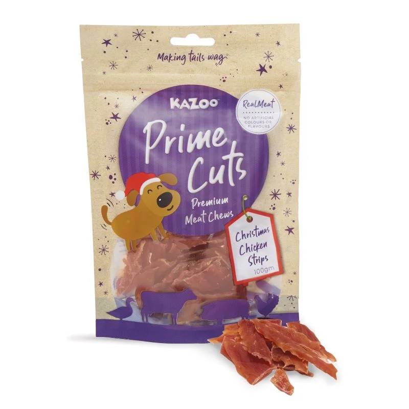 Kazoo Prime Cuts - Christmas Chicken Tenders Dog Treats 100g