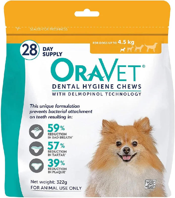 OraVet Dental Hygiene Chew for X-Small Dogs, Dental Treats for Dogs, 28 Counts/Days